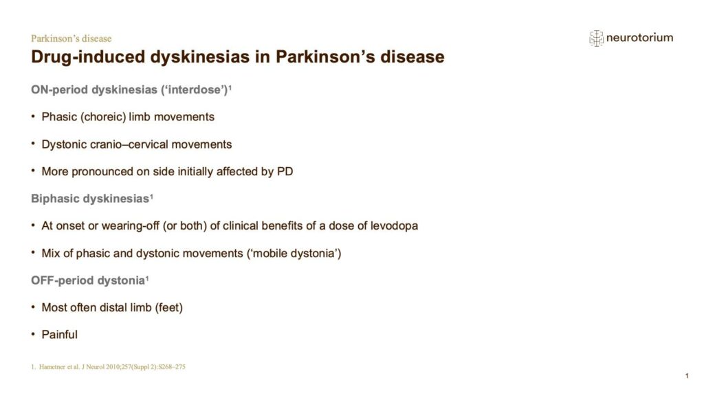 Drug-induced dyskinesias in Parkinson’s disease